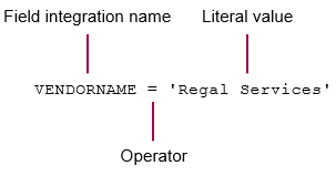 example of query on vendor name